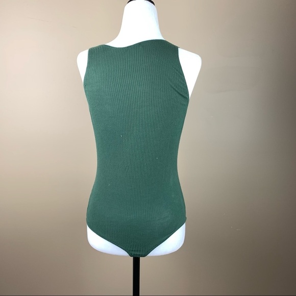 INTIMATELY Free People Green Ribbed Bodysuit Teddy - Picture 3 of 10